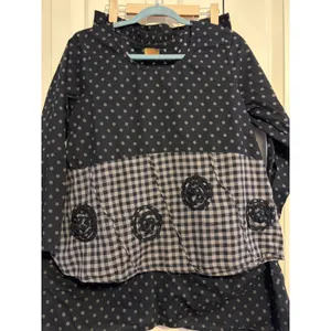 Tulip Women's Polka Dot Gingham Patchwork‎ Boho Style Top & Skirt Set XS thumbnail 5