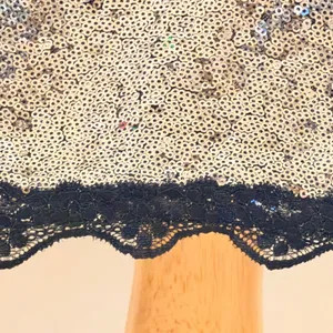 No Boundaries Sequin Cropped Skirt Set Sz L Silver Black Lace Trim Party Glam thumbnail 6