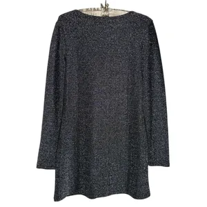 Reformation Dress M Riley‎ Fit & Flare Long Sleeve Metallic Dress Sparkly LBD thumbnail 6