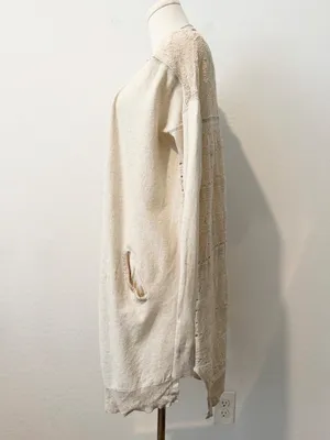 Free People Back To You Longline Duster Cardigan Embroidered Boho Crochet Casual thumbnail 6