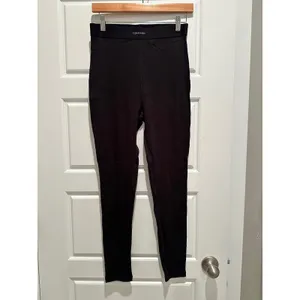 Calvin Klein‎ Womens Black Cotton Stretch Rib Leggings QS7220-002 Size M NWT thumbnail 2