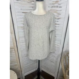 CHARTER CLUB LUXURY CASHMERE Womens M 100% Cashmere Sweater Beige Speckled Black thumbnail 3
