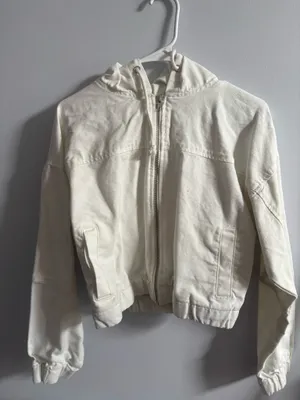 White Jean Jacket Forever 21 Cropped thumbnail 1