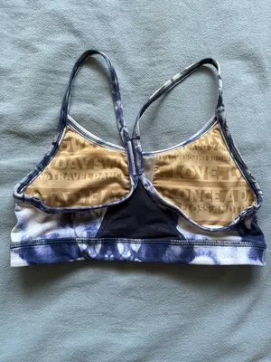 lululemon athletica Navy and White Floral Tie-Dye Sports Bra thumbnail 4