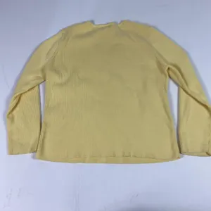 LL‎ Bean Sweater Womens XL Yellow Ribbed Knit V Neck Long Sleeve Cotton Pullover thumbnail 7