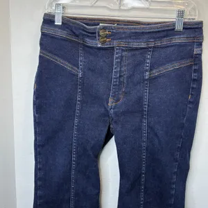 Pilcro The Nyhavn Mid-Rise Cropped Flare Leg Jeans Size 30 Boho Retro Style thumbnail 2
