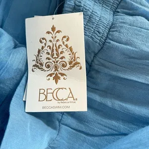 Becca Gauzy Smocked Waist Pants, Swim coverup, Coastline, Medium, NWT thumbnail 8