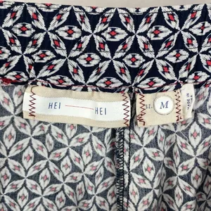 Anthropologie Hei Hei Blue White & Red Print Casual Pants M thumbnail 5