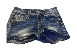 Rock Revival Kai Sequin & Rhinestone Bling Jean Shorts - Size 25 thumbnail 1