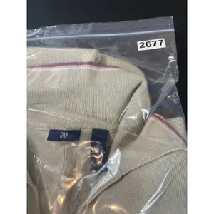Vintage 2001 GAP Polo Tennis Knit Sweater XL Beige Short Sleeve Preppy Y2K NWT thumbnail 12