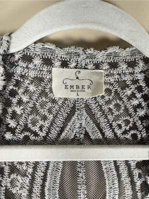 Rebellion Ember Black Sheer Crochet Kimono Embroidery Duster Whimsigoth Western Boho thumbnail 3