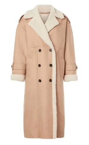 Great Jones Lined Sherpa Coat in Brown, Size S​ thumbnail 1