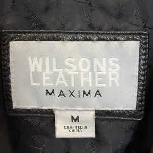Vtg Wilsons Leather Maxima Womens M Jacket Black Leather Fitted 3 Button Y2K EUC thumbnail 8