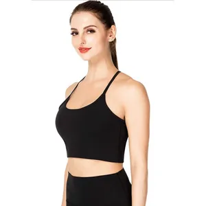 Camisole Yoga Workout Sports Bra Black L thumbnail 4