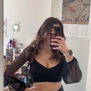 Blue Blush Black Dressy Crop Top thumbnail 3