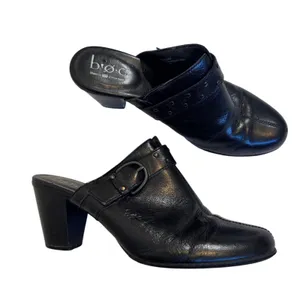 BOC Black Patent Leather Clog Mule Womens 9 Fall Casual Heels Boho Slip On thumbnail 2