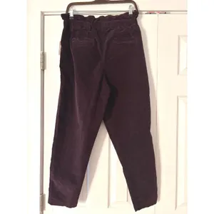 Free People Panther Corduroy Paperbag Pants Purple High‎ Rise Tapered XS thumbnail 3