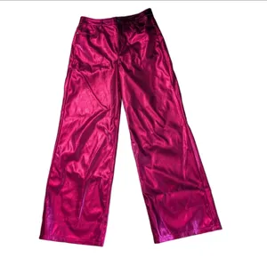 Blank Nyc Faux Leather The Franklin Pink Metallic Pants Size 29 thumbnail 2