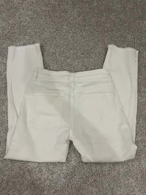 ZARA White Straight-Leg Jeans thumbnail 3