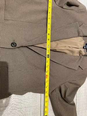 CHAPS Black & Tan Mini Houndstooth Fitted Blazer Size 12 NWOT. Never Worn. thumbnail 10