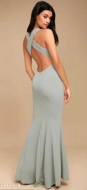 Lulus Grey Formal Prom Dress thumbnail 1