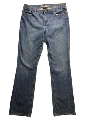 New York & Company Bootcut Jeans Women‎ 12 Tall Blue Low Rise Stretch Y2K thumbnail 1