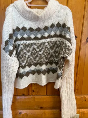 Free People Alpine Women's Pullover Sweater in Snowy Forest size Medium thumbnail 3