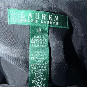 Lauren Ralph Lauren Gray Herringbone Wool‎ Blend Flounce Hem Trumpet Skirt 12 thumbnail 3