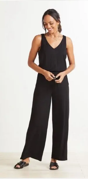 Michael Stars V-Neck Wide Leg Jumpsuit Sz M thumbnail 1