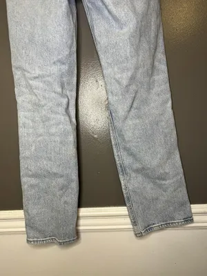American Eagle Outfitters Super High Rise Straight Jeans Womens 4 Distressed thumbnail 7