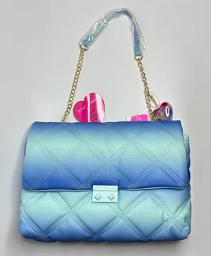Betsey Johnson Ciara Quilted Shoulder Bag in Blue Multi Ombré thumbnail 1