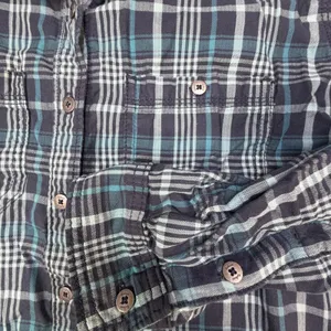 Carhartt Womens Blue‎ Teal Plaid Button Down Shirt Size Medium Utility Cabincore thumbnail 9