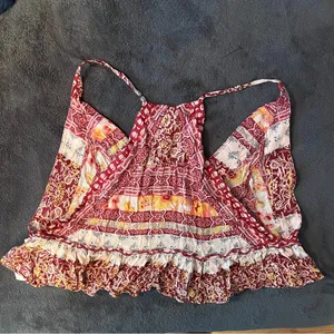 Free People Brighter Than Sunshine Cropped Ruffled Racerback Triangle Top Size M thumbnail 6