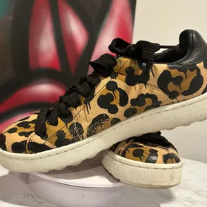 Coach High Line Wild Beast Leopard Print Pebble Leather Low Top Sneakers Sz 8.5 thumbnail 9