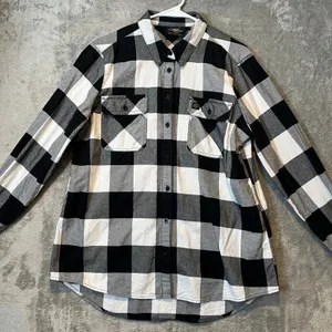 Harley Davidson Women's Buffalo Plaid Long Sleeve Woven Shirt‎ 100% Cotton XL thumbnail 2