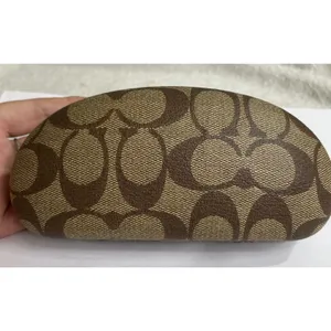 Coach signature C print hard clamshell sunglasses case in brown LARGE thumbnail 6