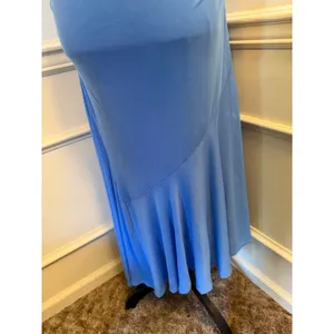 Steve Madden Laney Asymmetric Mesh Ruched Midi Dress Blue Y2K Cocktail Resort thumbnail 2