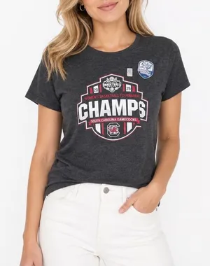Blue 84 South Carolina Gamecocks 2024 Womens Basketball Champs T-Shirt Small thumbnail 1