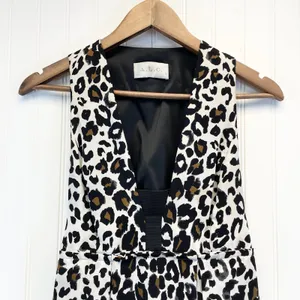 A.L.C. Frank Womens S 100% Silk Dress Leopard‎ Animal Print Cutout Back USA Made thumbnail 11