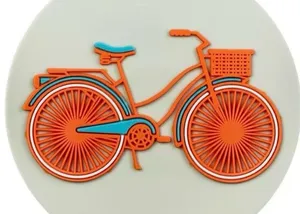 NWT Bogg Bits Beach Bike Bicycle Bag Charm Orange Teal Bogg Bag Accessory thumbnail 1