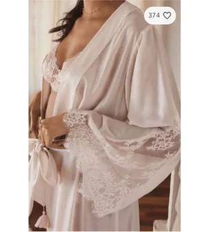 Anthropologie Sheer Pink Lace Robe thumbnail 2