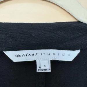 The Nines by HATCH Black 3/4 Sleeve Button-Front Maternity Crop‎ Jumpsuit Small thumbnail 9