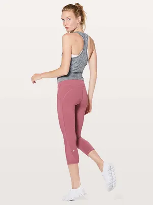Lululemon Ready To Race Moss Rose Pink 21” Crop Leggings Size 12 thumbnail 3