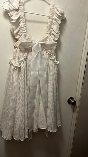 Mabel Dress White Ruffle Sleeve thumbnail 3