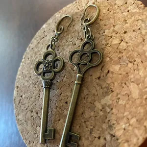 Handmade Earrings Antique Vintage Style Keys Gift thumbnail 2