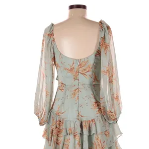 Hello Molly Pistachio Shani Dress Floral Tiered Frill Mini Size 6 Fairycore Boho thumbnail 6