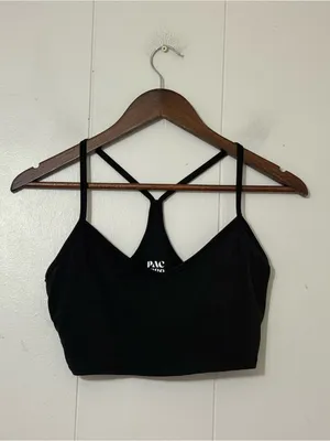 PAC 1980 Active Naomi Tank Top Black Racerback Size M thumbnail 3