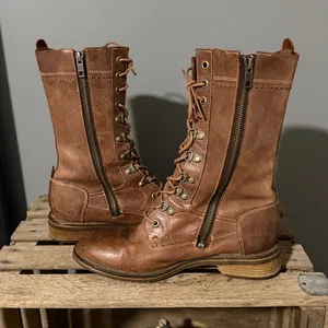 J Shoes brown leather Bailey combat style boots Size 8 B44‎ thumbnail 7