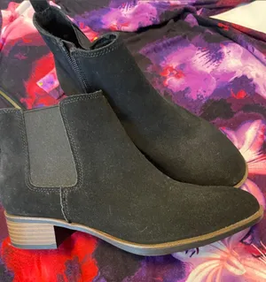 White Mountain Black Suede Chelsea Ankle Booties thumbnail 1