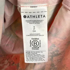Athleta Marlow Romper Floral Waist Tie Pockets Athleisure Resort Size Small thumbnail 5